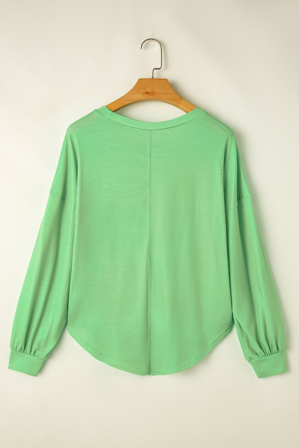 Light Green Colourblock Striped Drop Shoulder Loose Top