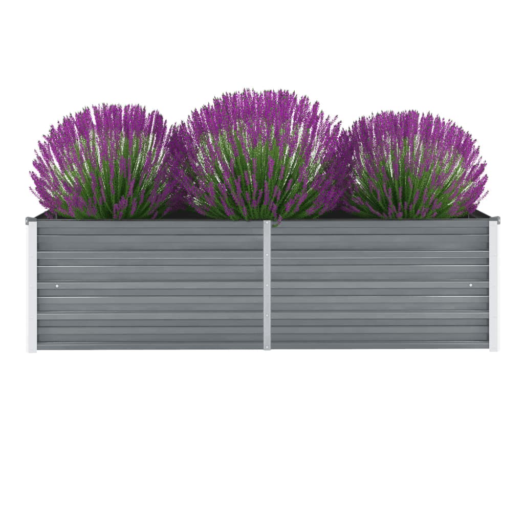Garden Raised Bed Galvanised Steel 160x40x45 cm Grey