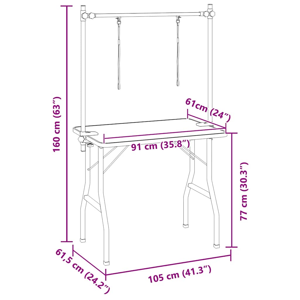 Bath Grooming Table for Dogs 2 Loops