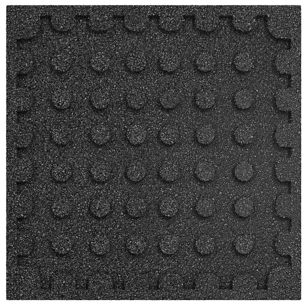 Fall Protection Tiles 12 pcs Rubber 50x50x3 cm Black
