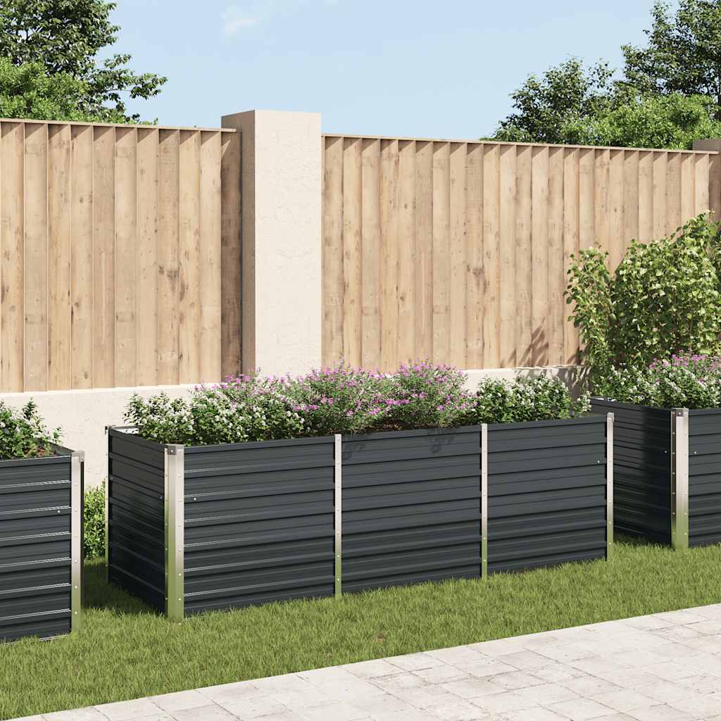 Garden Raised Bed Anthracite 240x80x77 cm Galvanised Steel