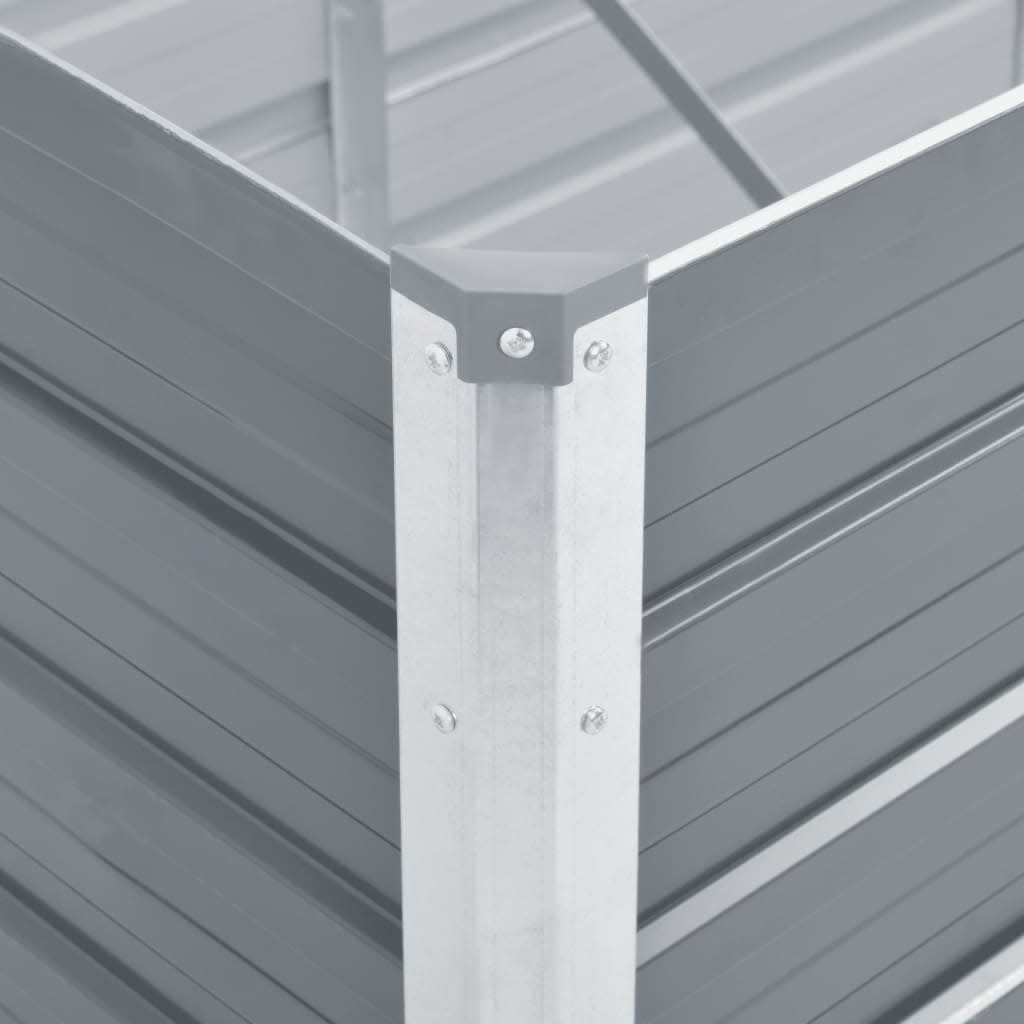 Garden Raised Bed Galvanised Steel 320x40x45 cm Grey