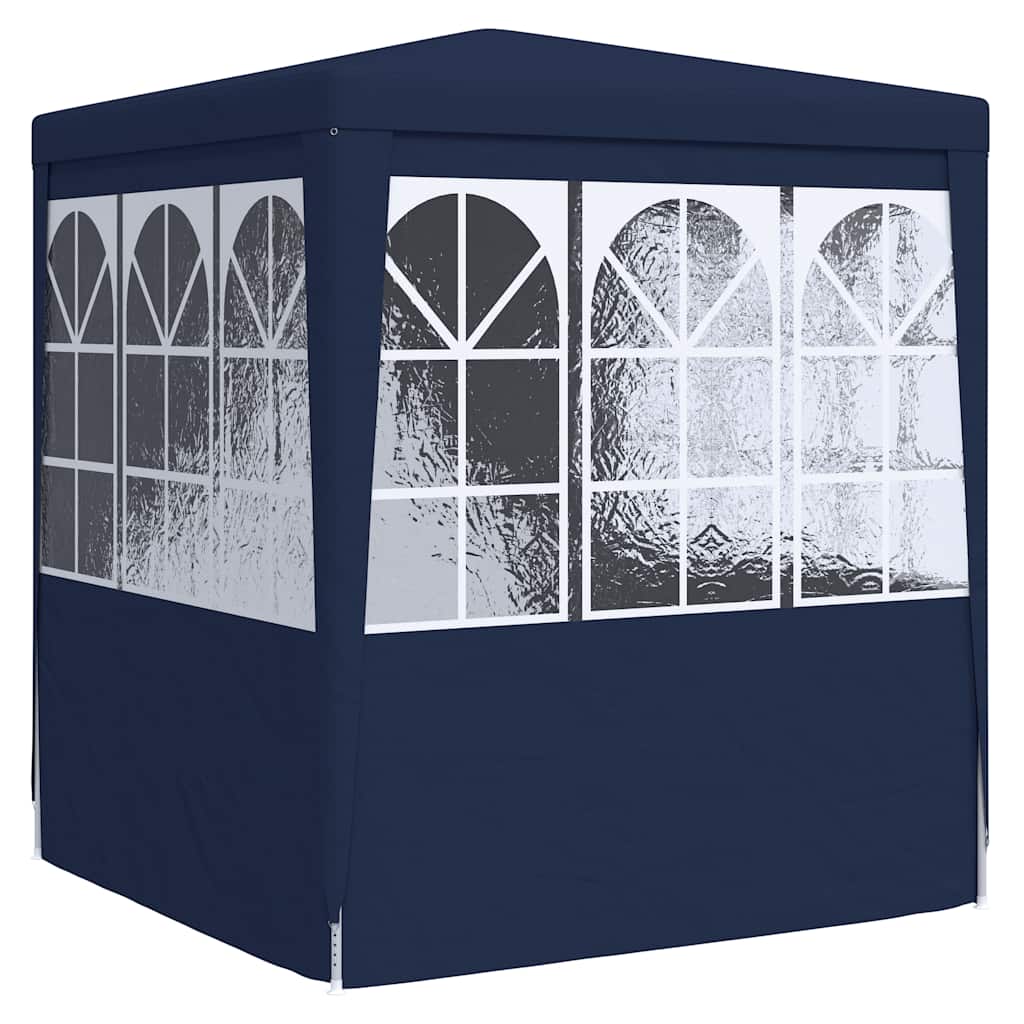 Professional Party Tent with Side Walls 2.5x2.5 m Blue 90 g/mÂ²