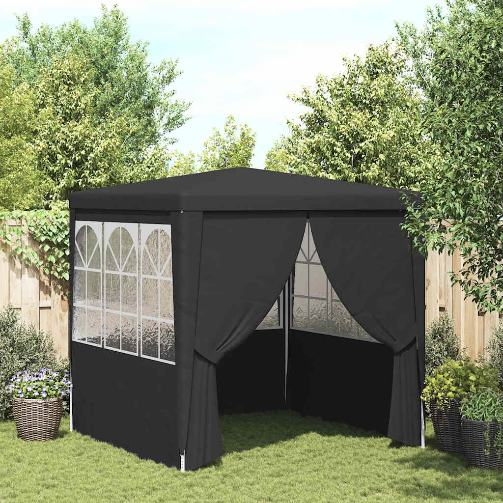 Professional Party Tent with Side Walls 2x2 m Anthracite 90 g/mÂ²