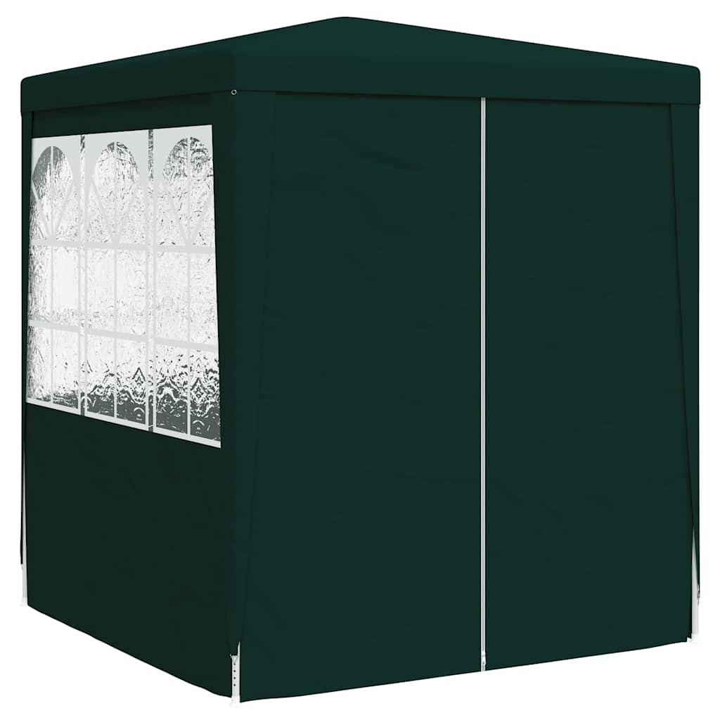 Professional Party Tent with Side Walls 2.5x2.5 m Green 90 g/mÂ²