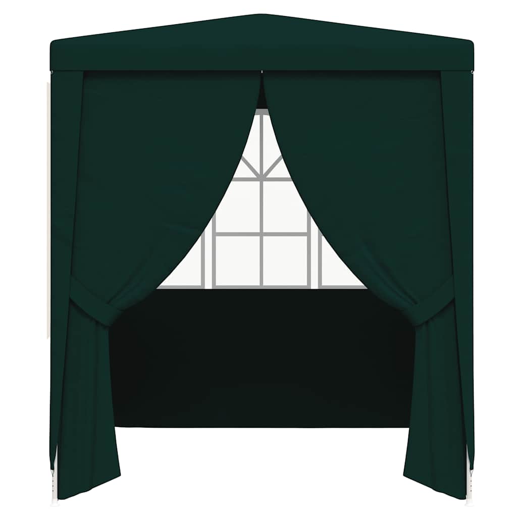 Professional Party Tent with Side Walls 2.5x2.5 m Green 90 g/mÂ²