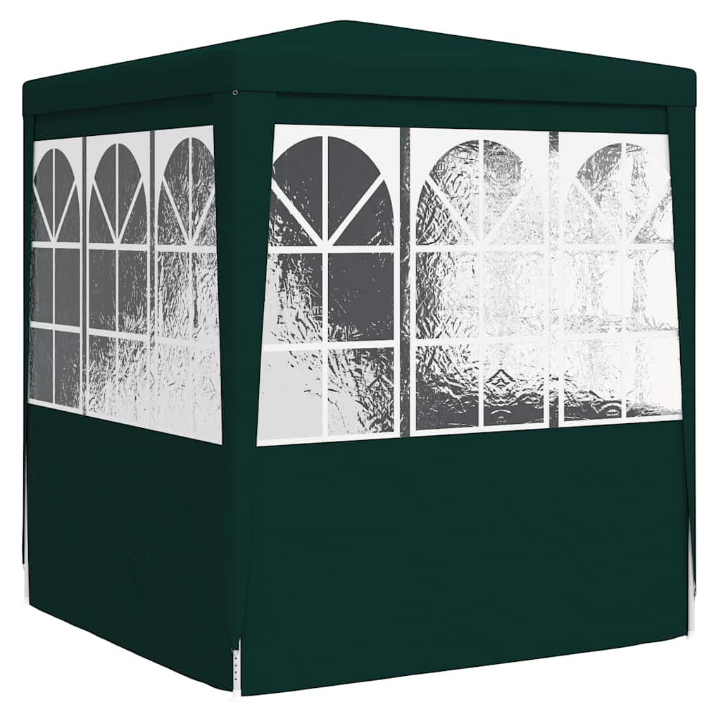 Professional Party Tent with Side Walls 2.5x2.5 m Green 90 g/mÂ²