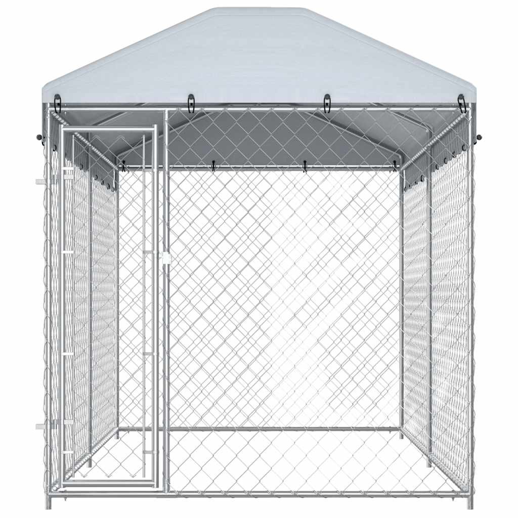 Outdoor Dog Kennel with Canopy Top 382x192x225 cm