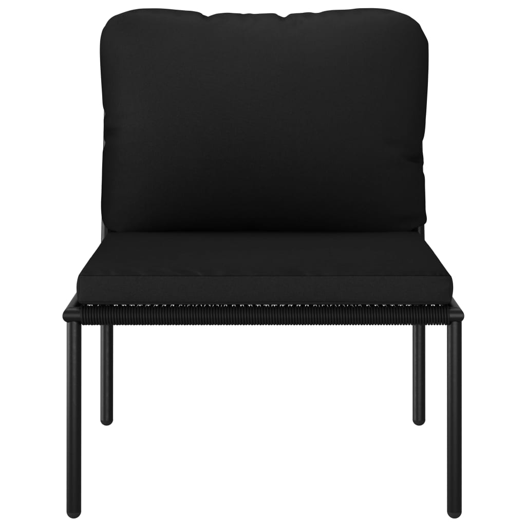 3 Piece Garden Lounge Set with Cushions Black PVC