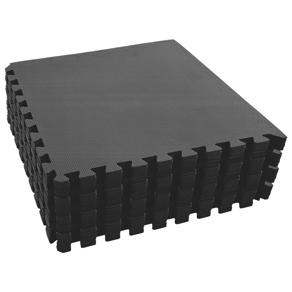 Floor Mats 24 pcs 8.64 mÂ² EVA Foam Black