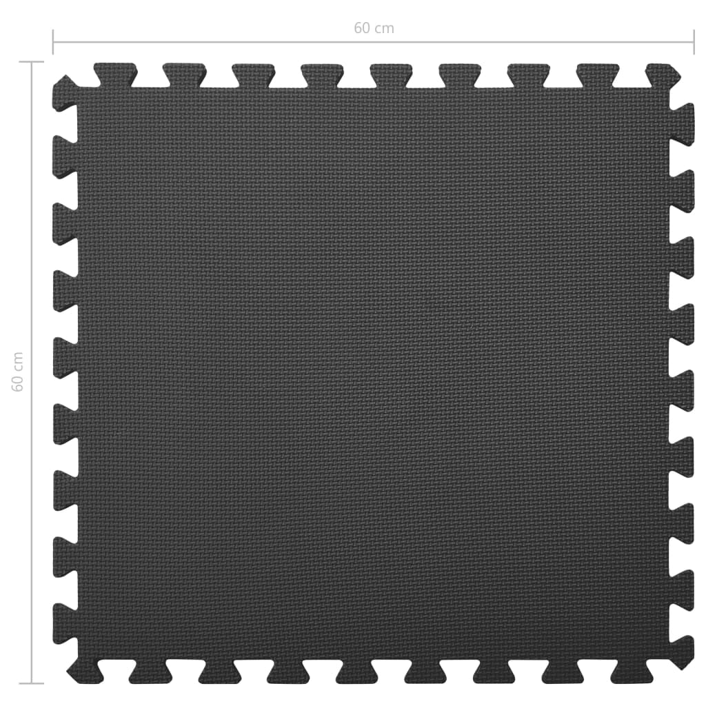 Floor Mats 24 pcs 8.64 mÂ² EVA Foam Black