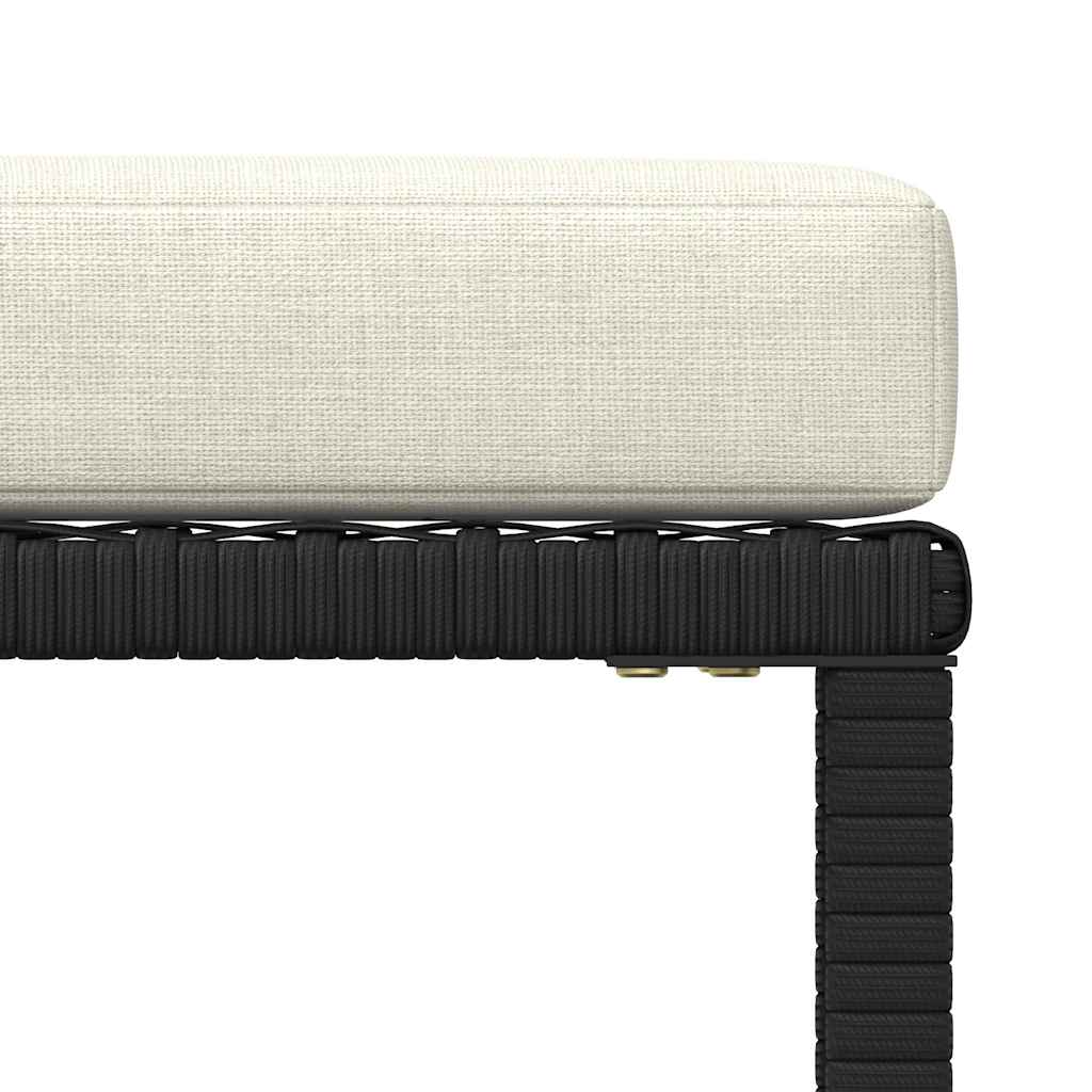 4 Piece Garden Sofa Set with Cushions Black Poly Rattan