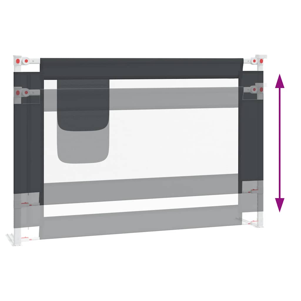 Toddler Safety Bed Rail Dark Grey 100x25 cm Fabric