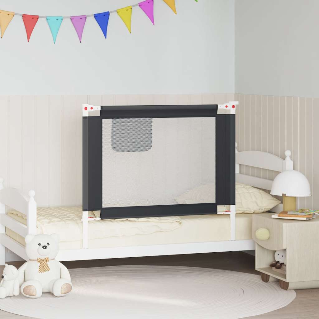 Toddler Safety Bed Rail Dark Grey 100x25 cm Fabric