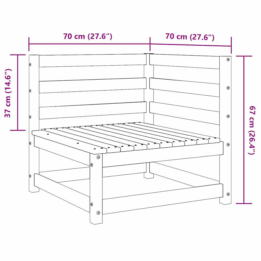 Garden Corner Sofas 2 pcs White Solid Pinewood