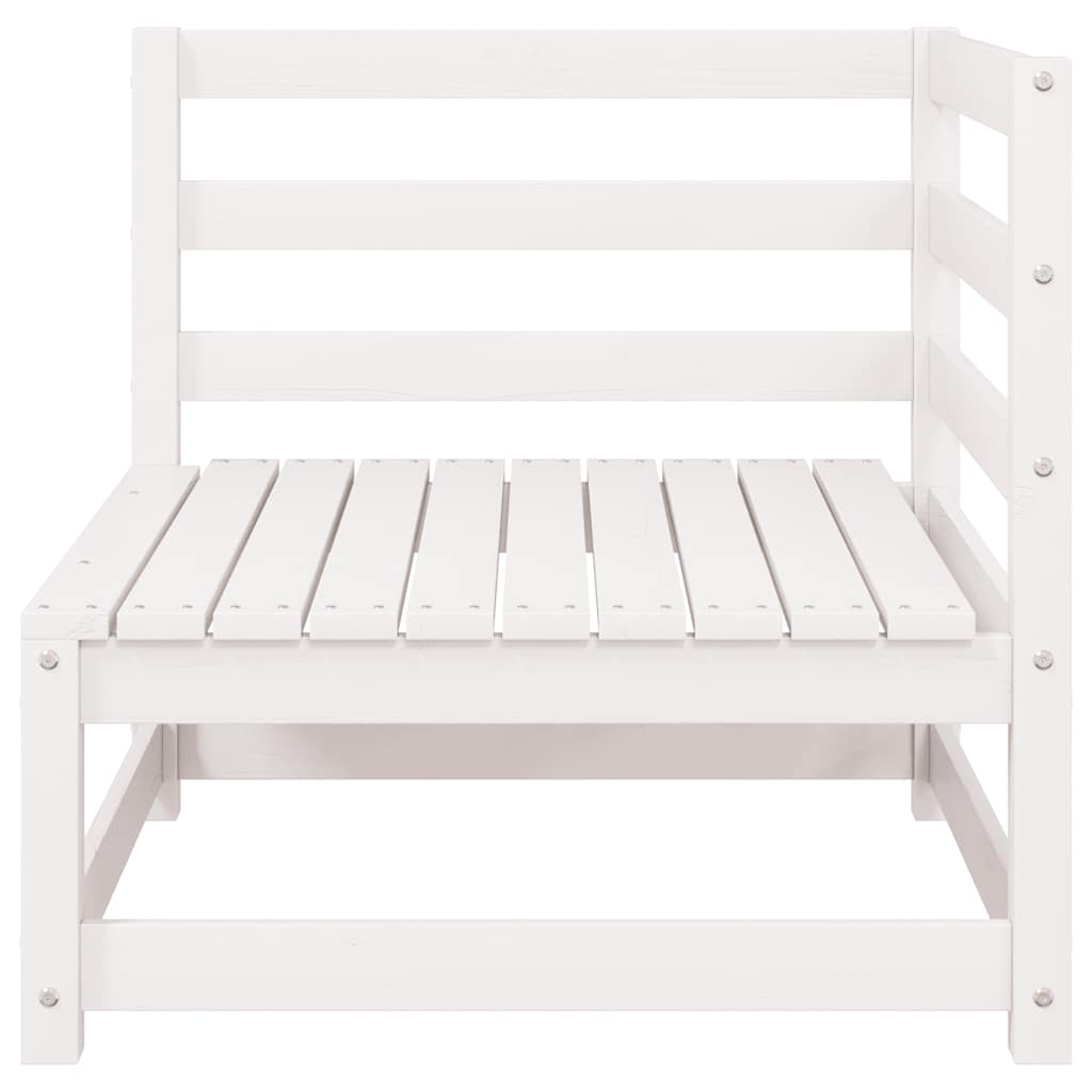 Garden 2-Seater Sofa with Cushions White Solid Pinewood
