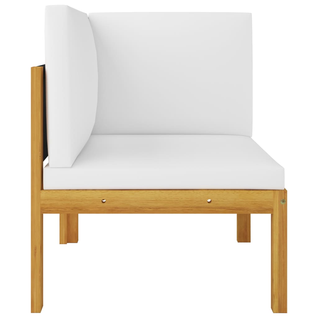 2-seater Garden Bench with Cushions Wood Acacia&Rope