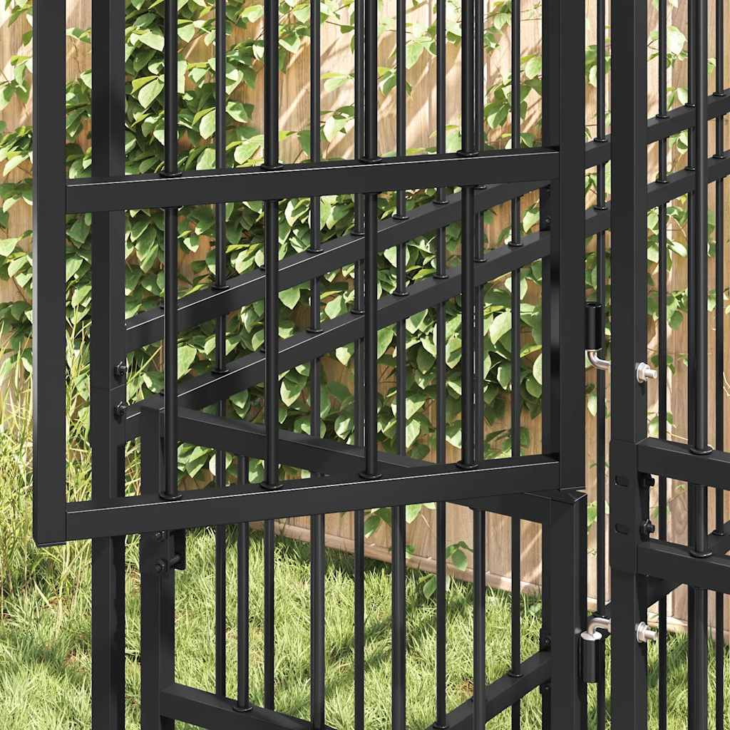 Outdoor Dog Kennel Steel 1.84 mÂ²
