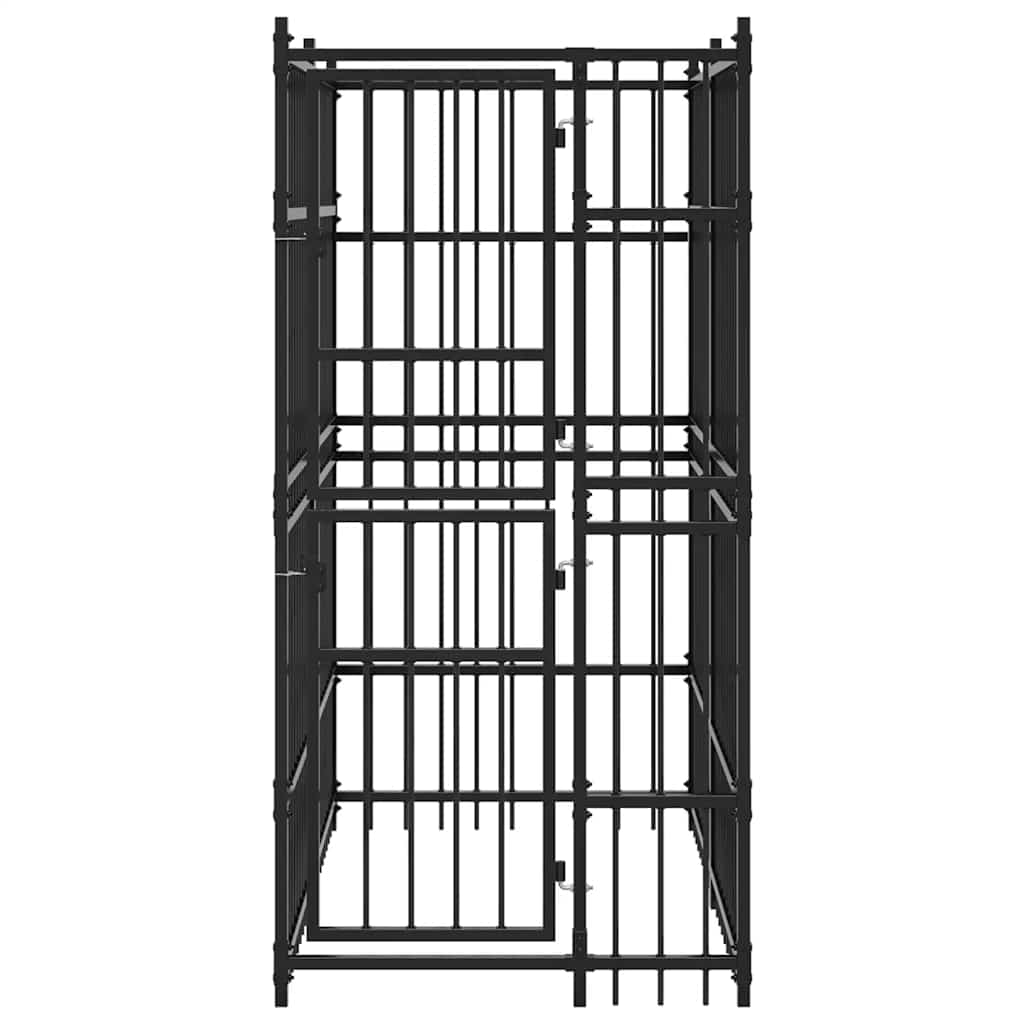 Outdoor Dog Kennel Steel 1.84 mÂ²