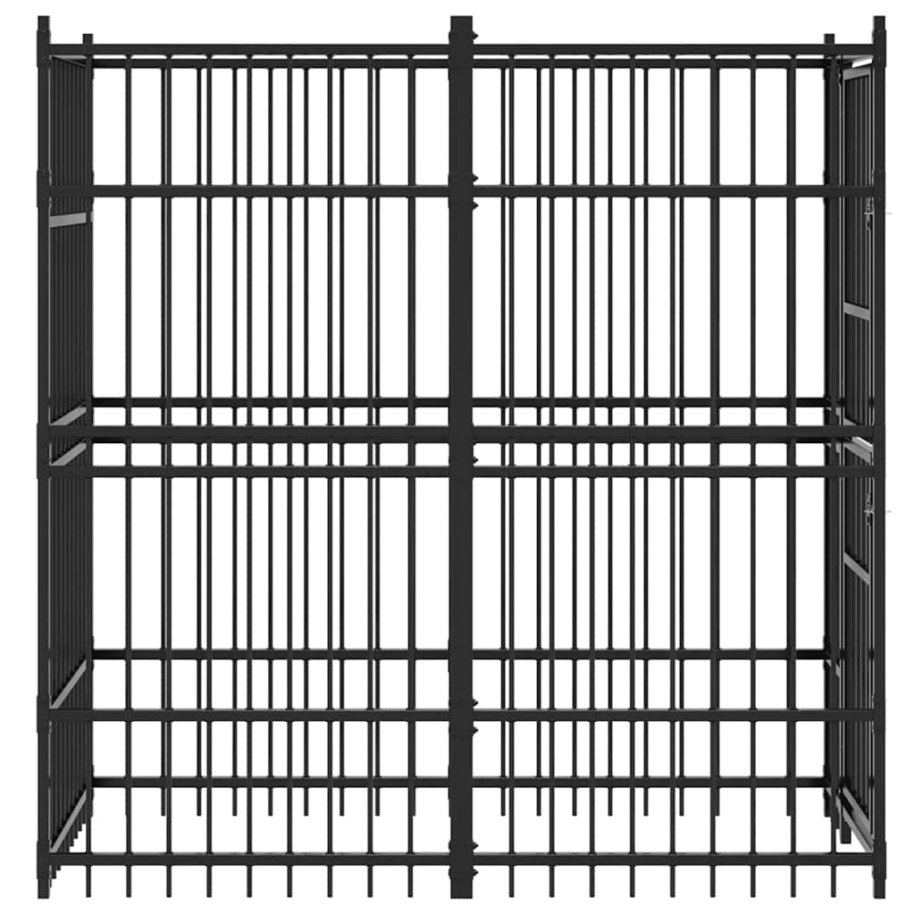 Outdoor Dog Kennel Steel 1.84 mÂ²