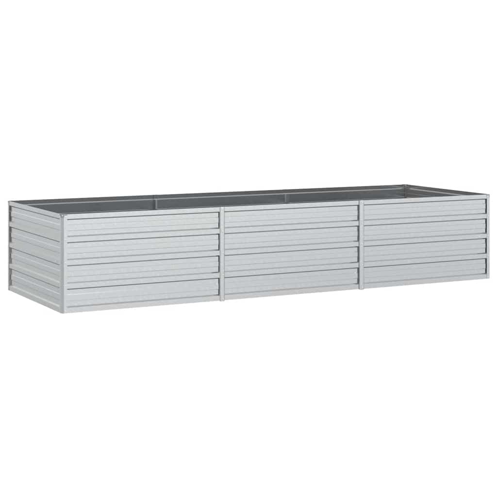 Garden Raised Bed 240x80x45 cm Galvanized Steel Silver
