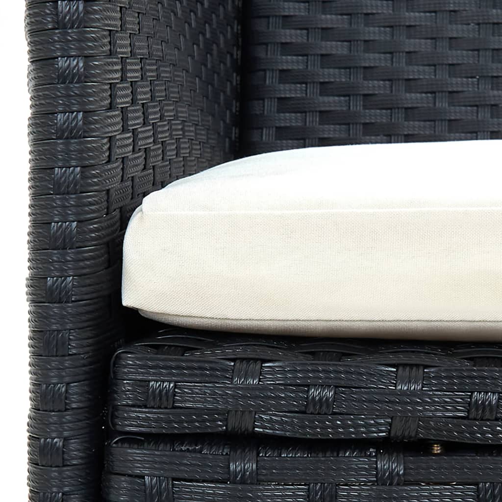 Garden Dining Chairs 4 pcs Poly Rattan Black
