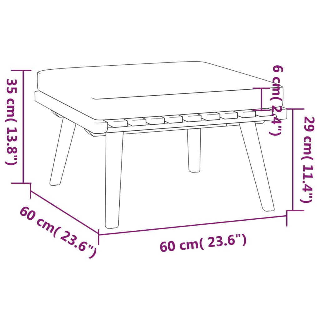 5 Piece Garden Lounge Set with Cushions Solid Wood Acacia