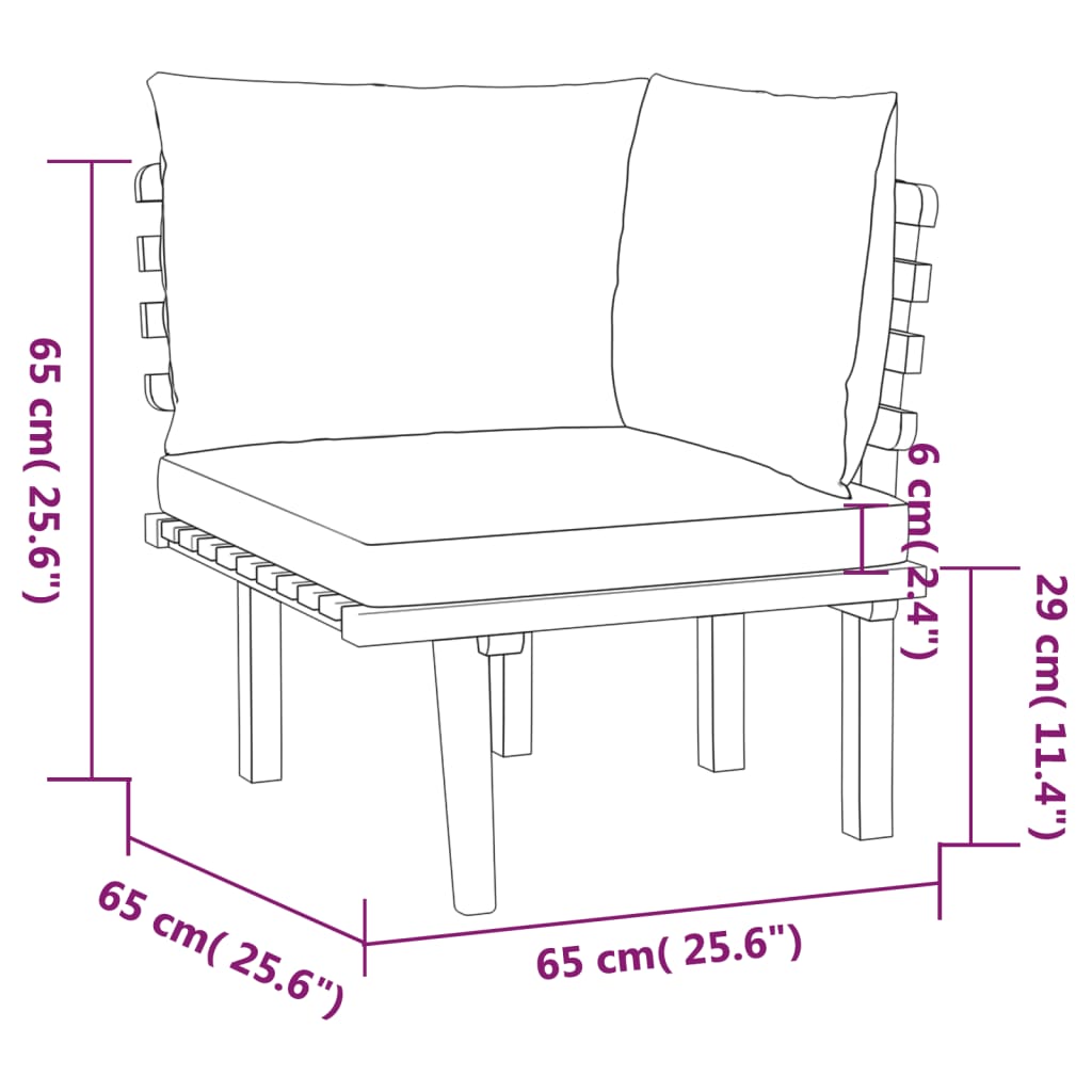 4 Piece Garden Lounge Set with Cushions Solid Wood Acacia