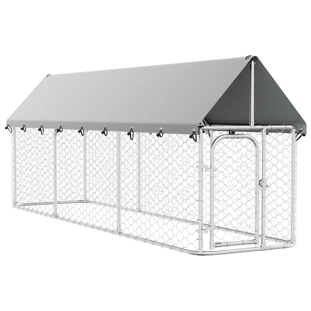 Outdoor Dog Kennel with Roof 400x100x150 cm