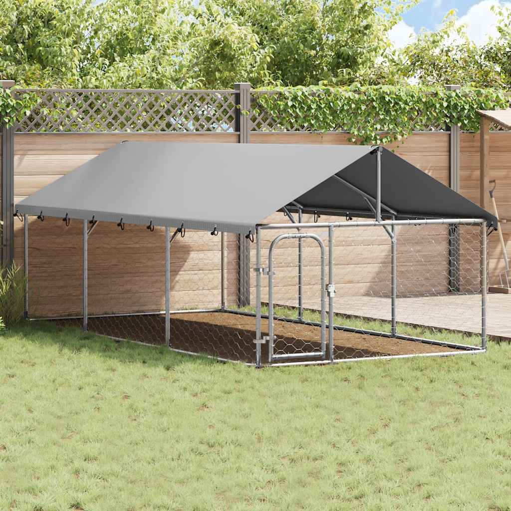 Outdoor Dog Kennel with Roof 400x200x150 cm