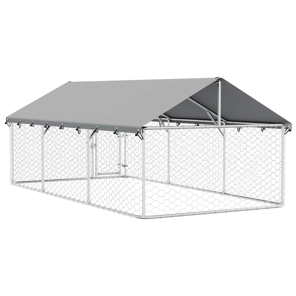 Outdoor Dog Kennel with Roof 400x200x150 cm