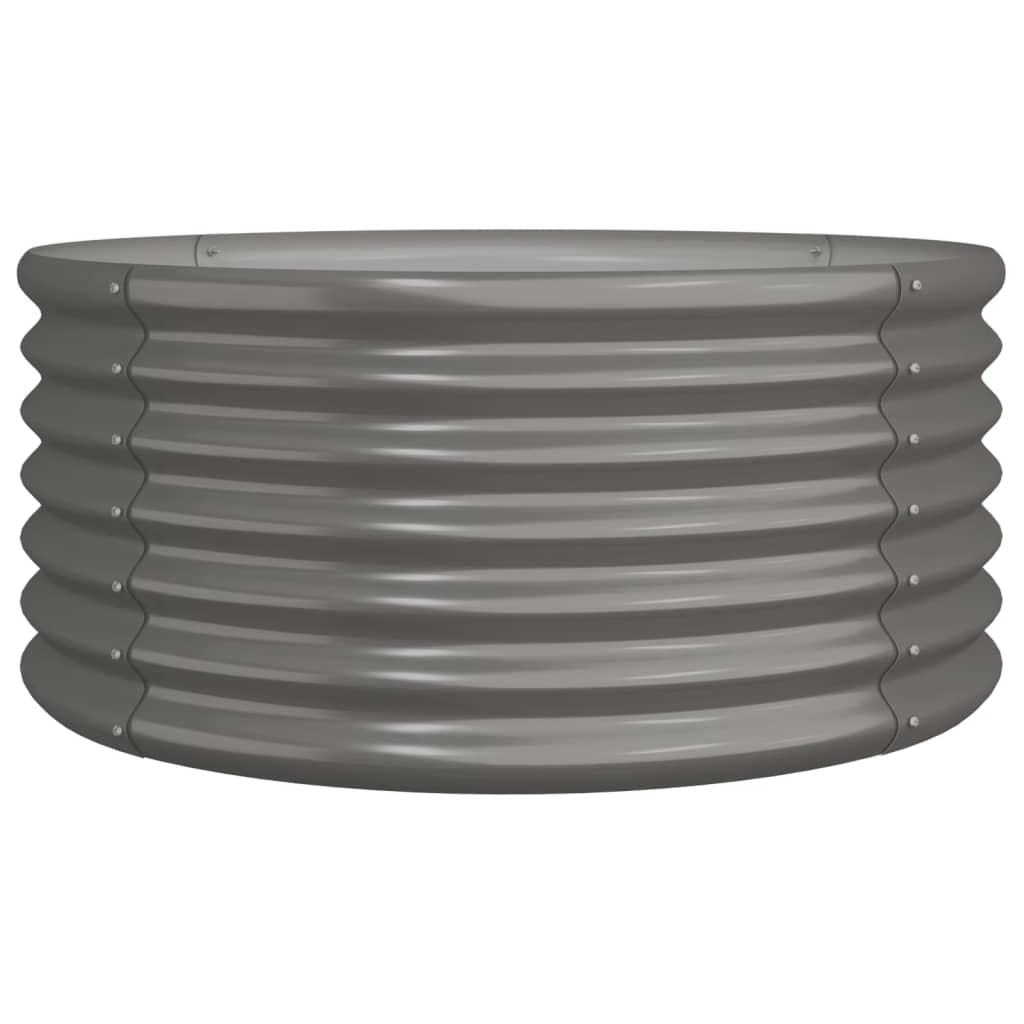 Garden Planter Galvanised Steel 80x80x36 cm Grey