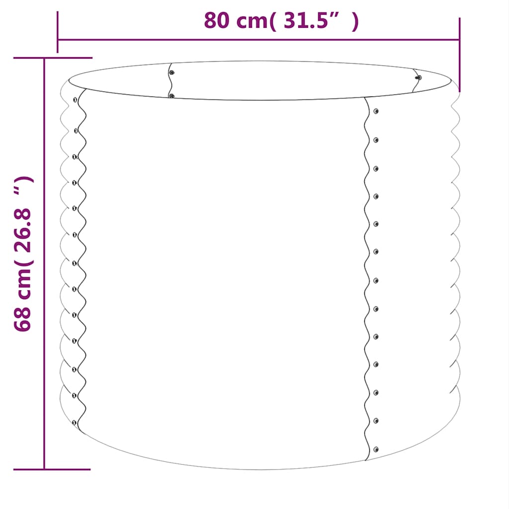 Garden Planter Galvanised Steel 80x80x68 cm Anthracite