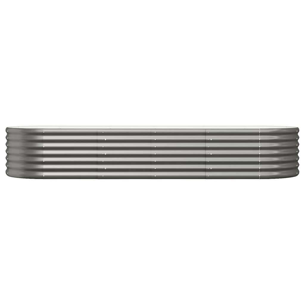 Garden Raised Bed Galvanised Steel 224x80x36 cm Grey