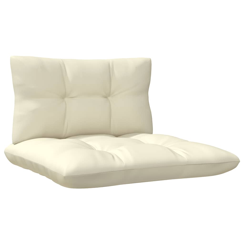 2-Seater Garden Sofa with Cream Cushions Solid Wood Pine