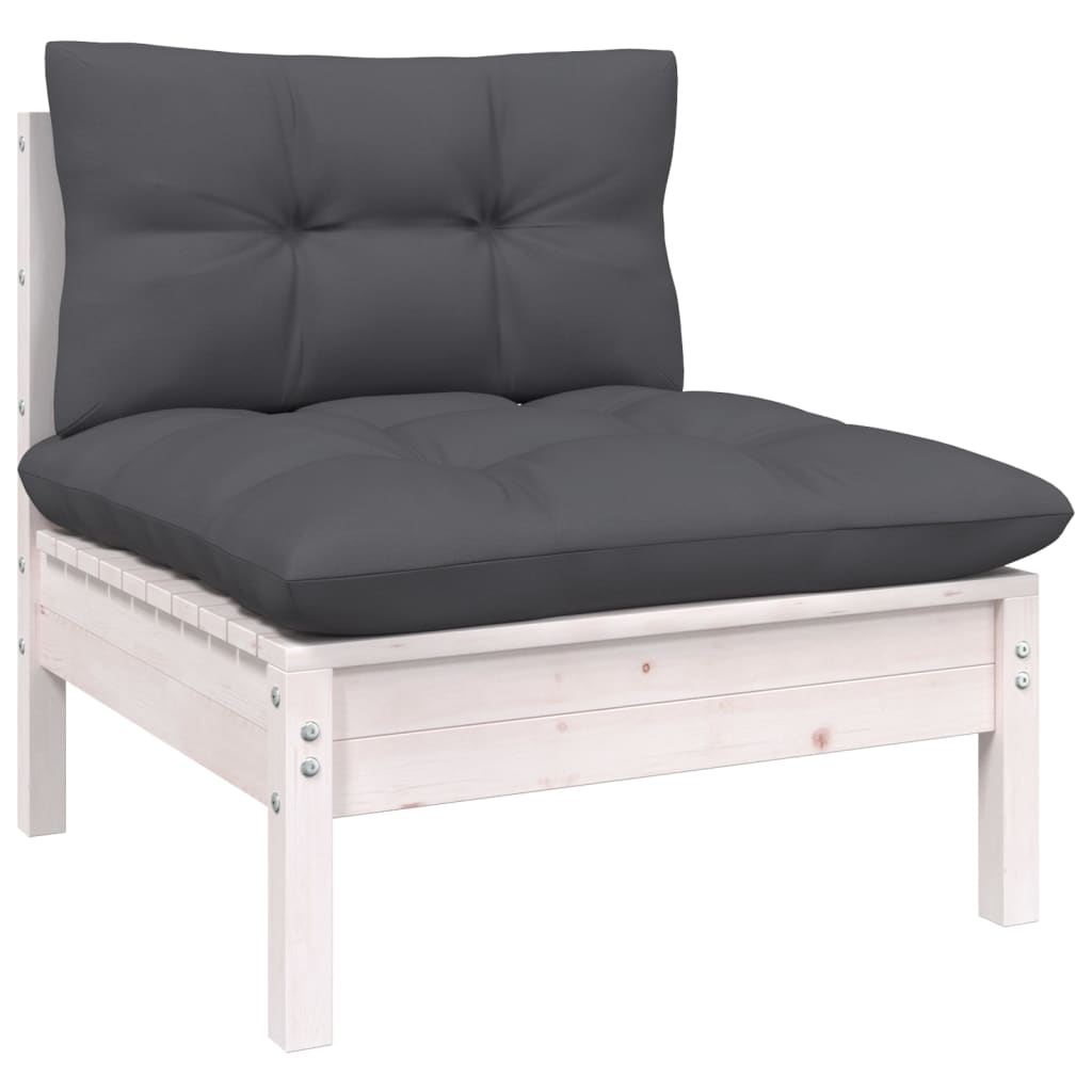 3 Piece Garden Lounge Set with Cushions Solid Wood Pine