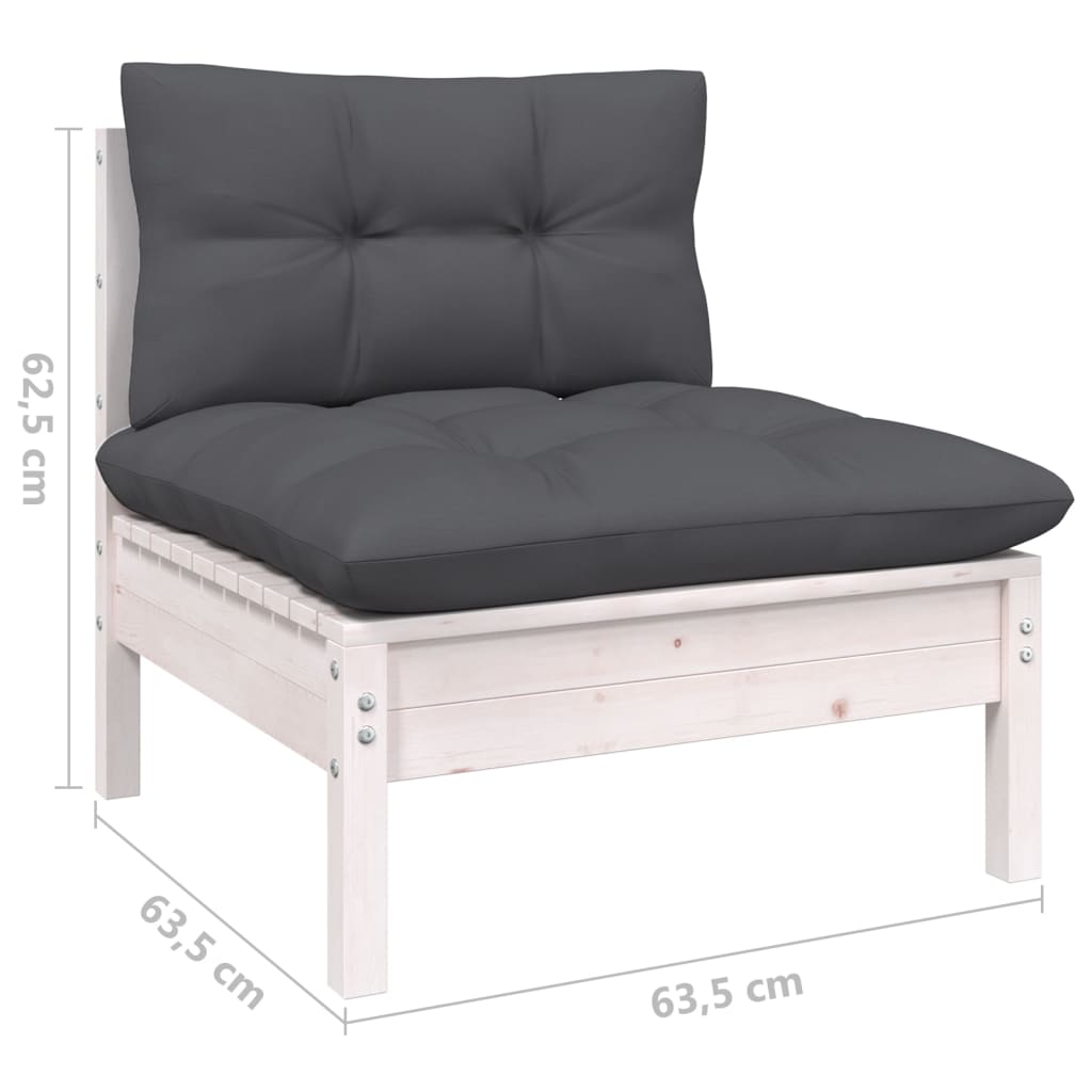 3 Piece Garden Lounge Set with Cushions Solid Wood Pine