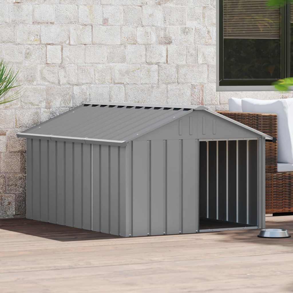 Dog House Grey 116.5x153x81.5 cm Galvanised Steel