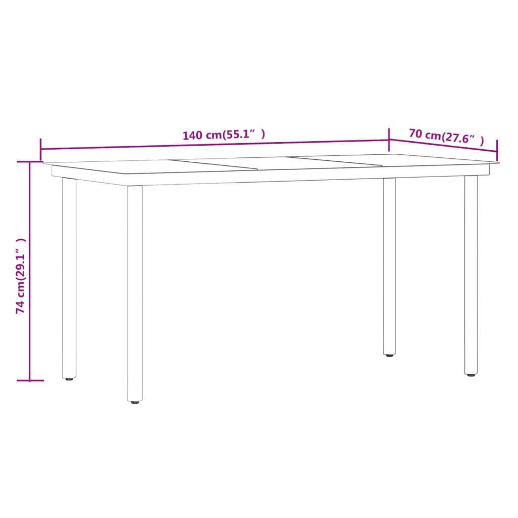 5 Piece Garden Dining Set Grey and Black