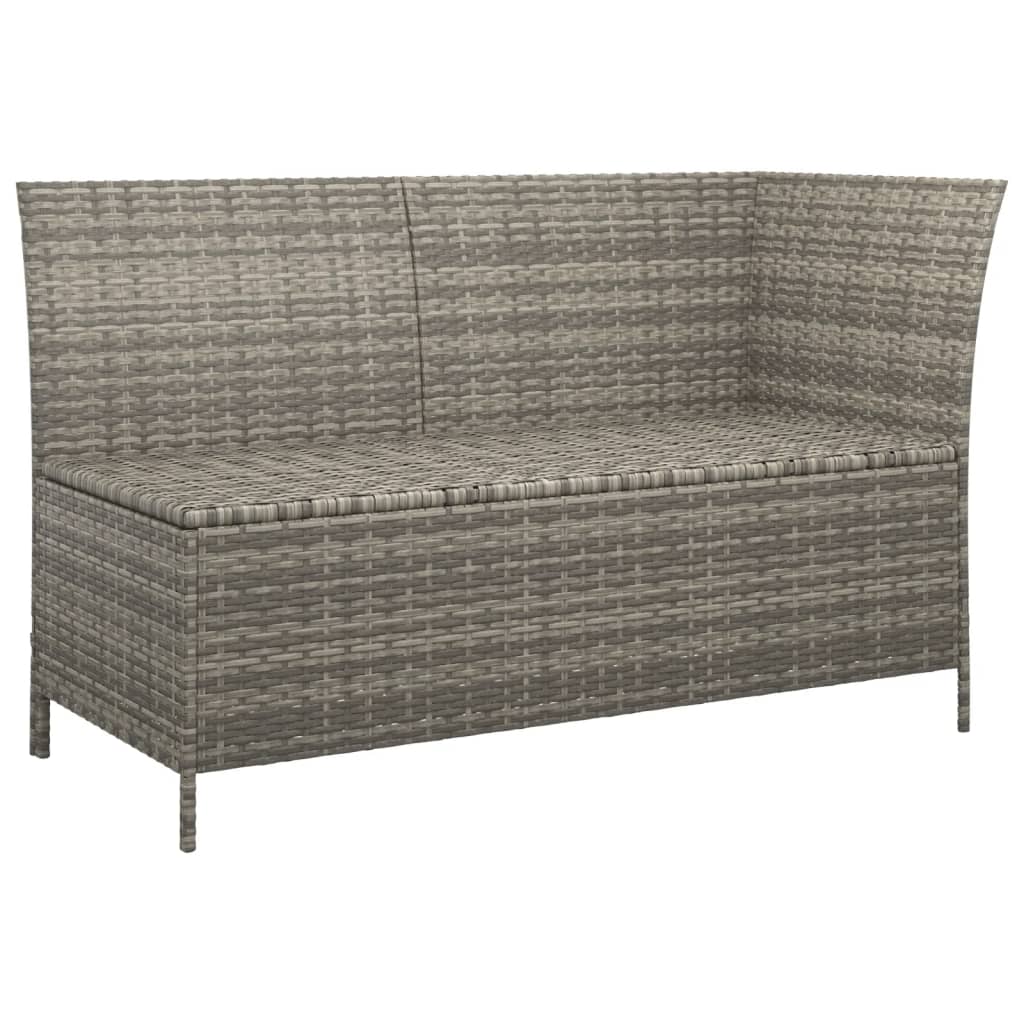 3 Piece Garden Lounge Set with Cushions Grey Poly Rattan
