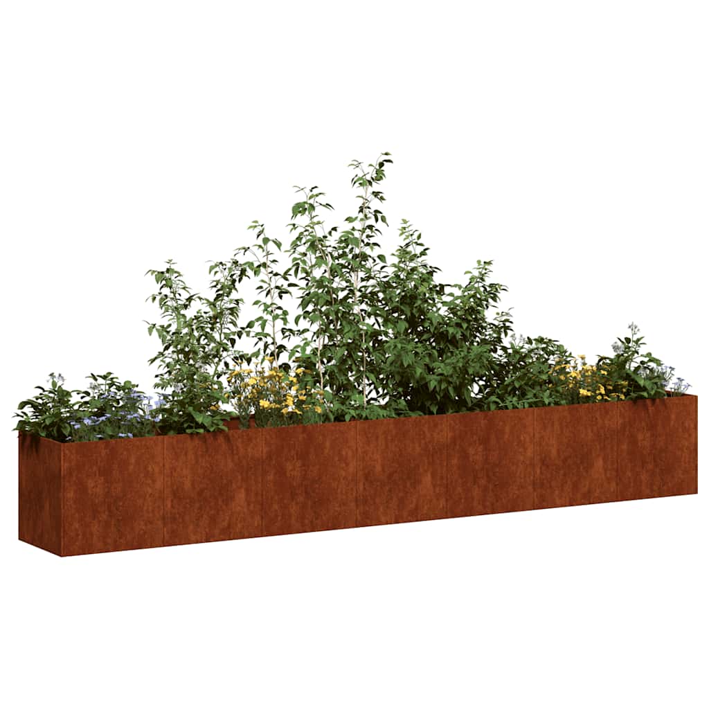 Planter Rusty 280x40x40 cm Weathering Steel