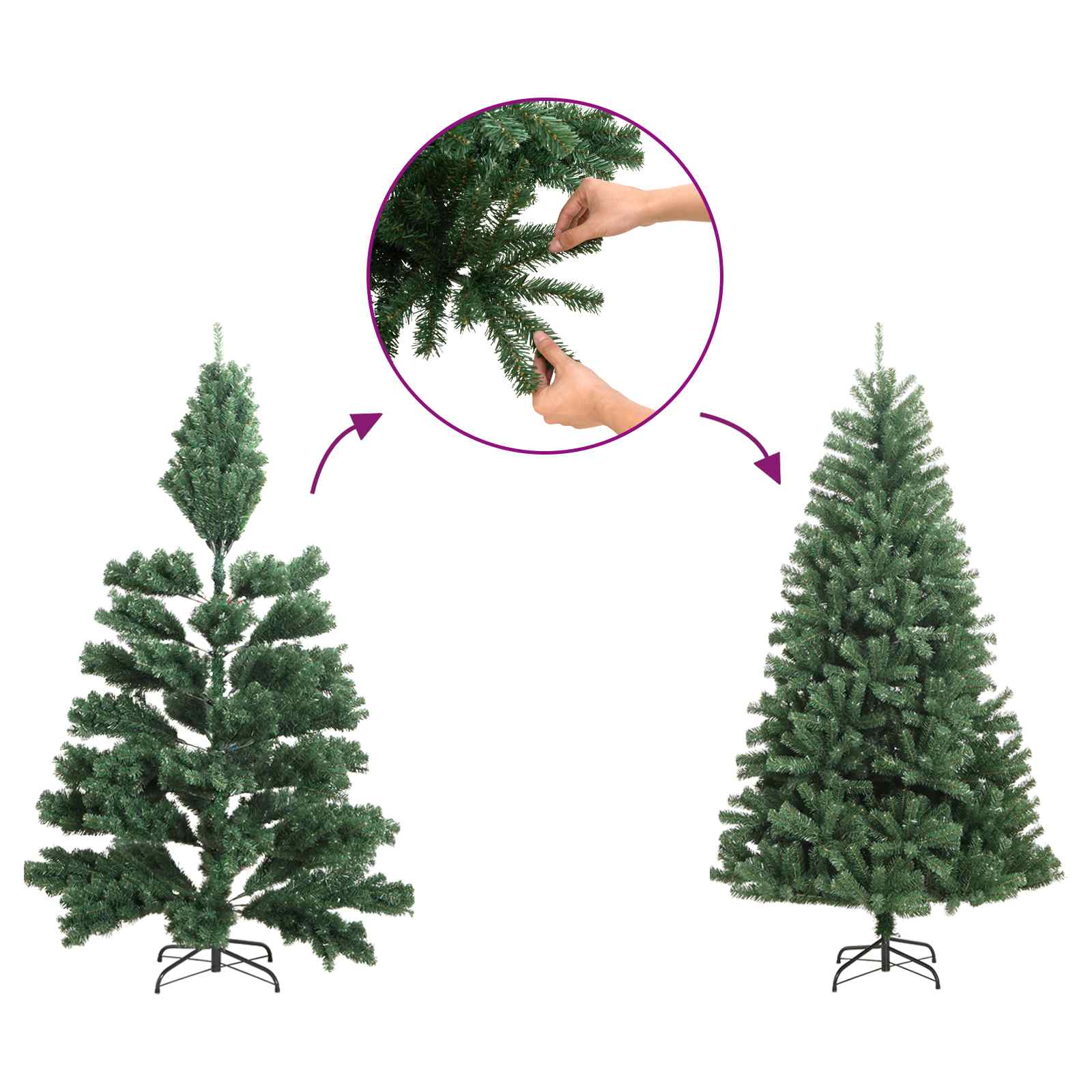 Artificial Christmas Tree with Stand White 150 cm PVC and Steel