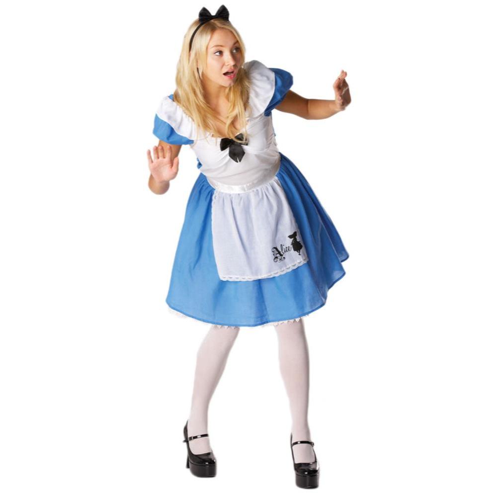 Alice In Wonderland Classic Costume Adult Disney Dress Apron Headband Blue Colour