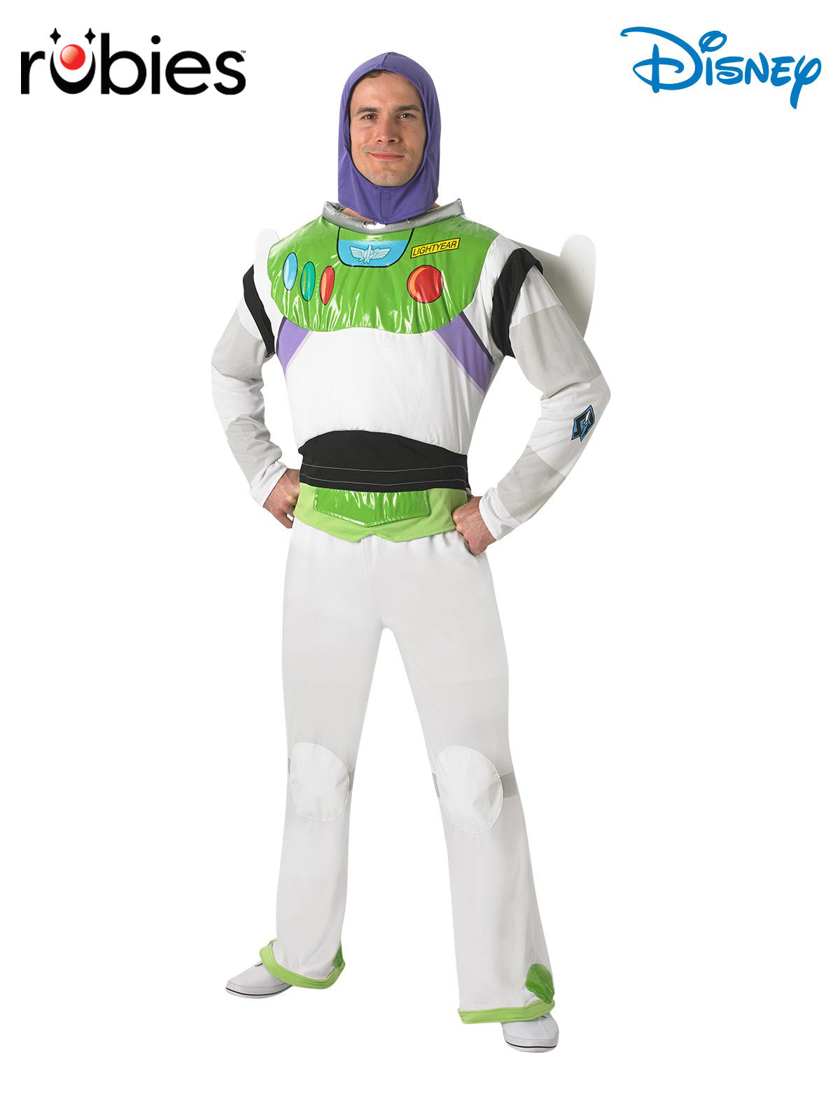 Buzz Lightyear Costume Adult Official Disney Pixar Deluxe Outfit with Snood and Wings
