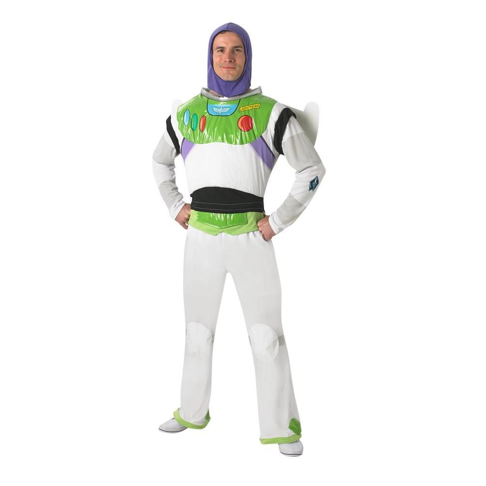 Buzz Lightyear Costume Adult Official Disney Pixar Deluxe Outfit with Snood and Wings