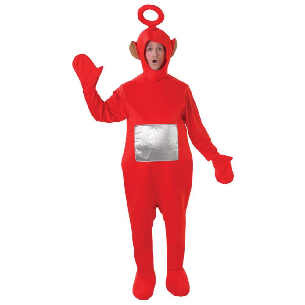 Po Teletubbies Deluxe Costume for Adults TV Character Fancy Dress Set - Red