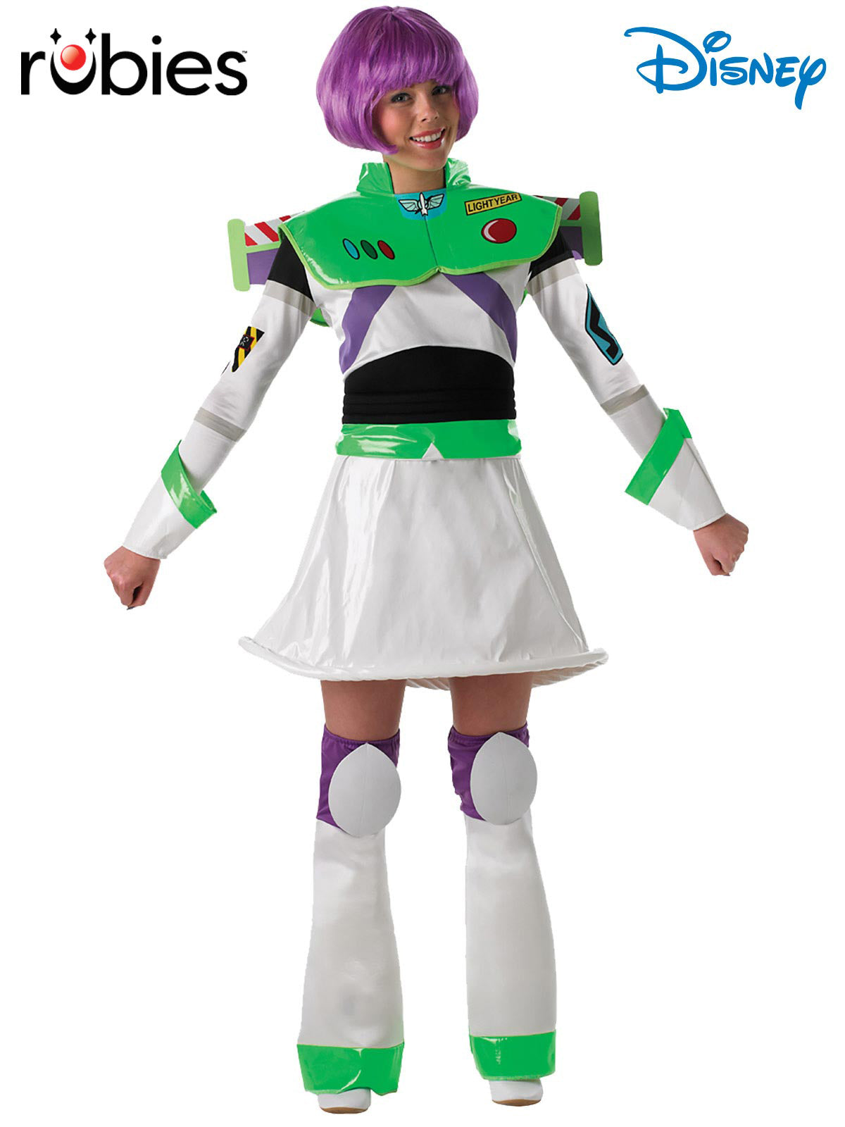 Buzz Toy Story Lady Costume Adult Official Disney Pixar Deluxe Dress with Wig and Wings