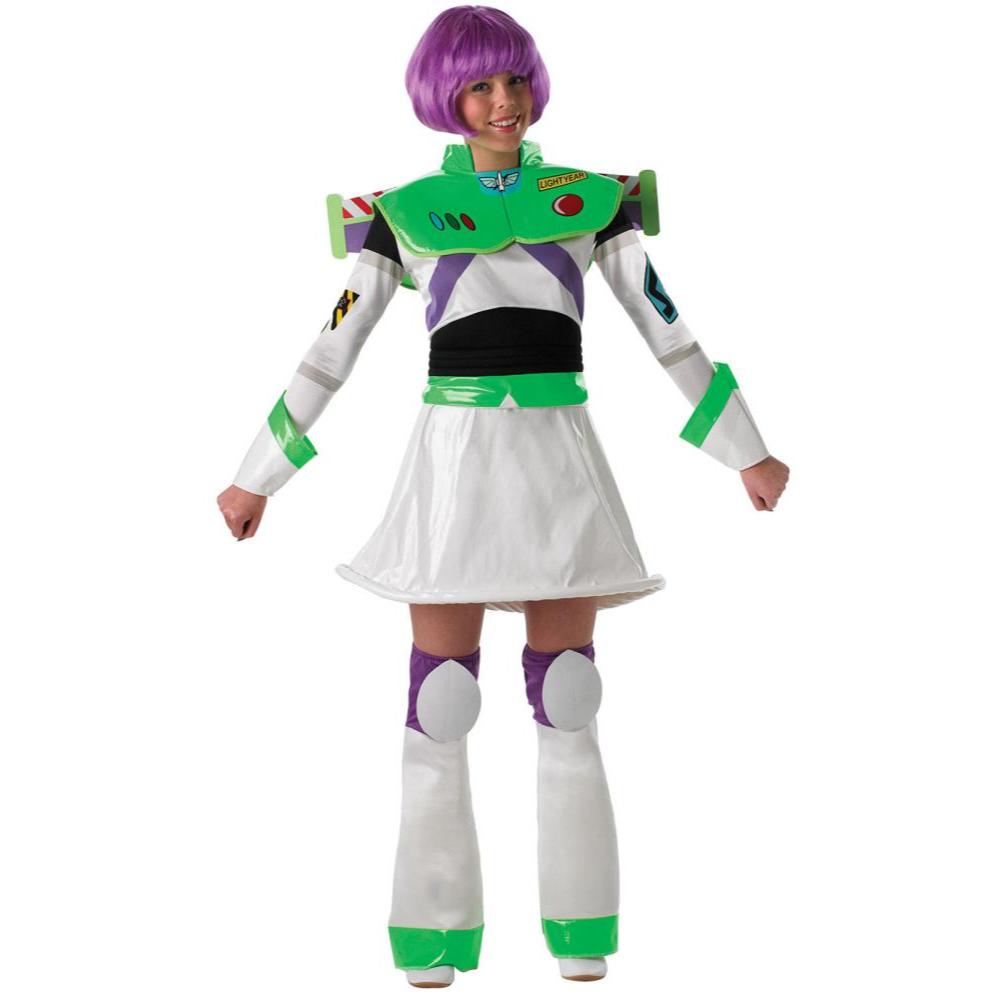 Buzz Toy Story Lady Costume Adult Official Disney Pixar Deluxe Dress with Wig and Wings