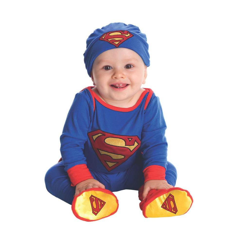 Superman Onesie for Kids with Cape Beanie and Booties DC Comics Pajama Set