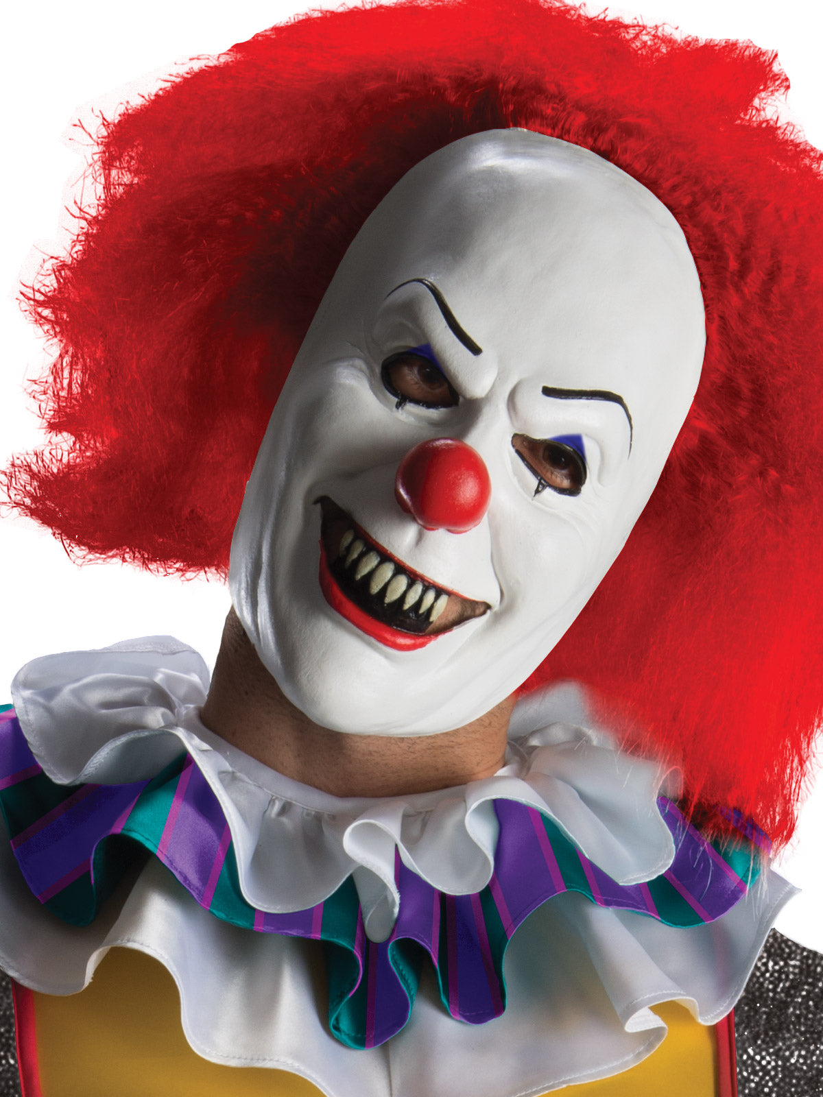 Pennywise Deluxe Horror Clown Adult Costume with Mask, Wig, Gloves and Jumpsuit